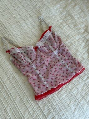 Vintage Cherry Corset Top 🍒